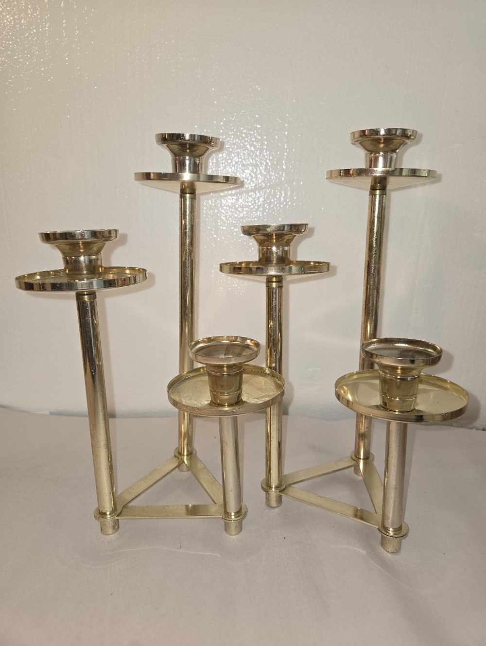 2 Vintage 3 Different Height Candlabra 11in, 9in and 6in Tall Very Elegant